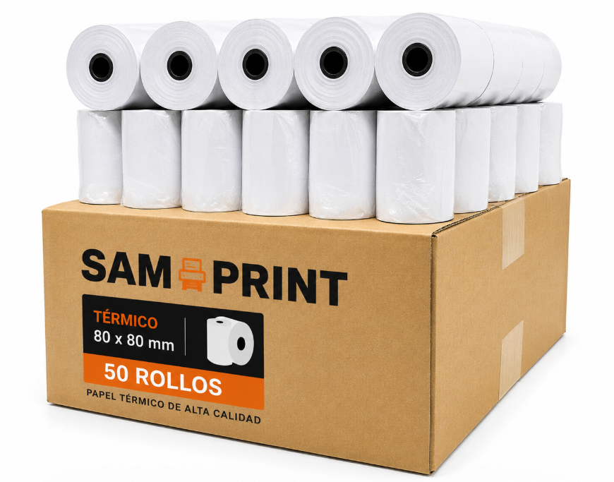 Caja Rollos Papel Para Impresora Térmico