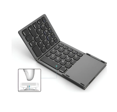 Mini Teclado Inalámbrico Portátil Plegable Con Ñ (español) Negro Español Latinoamérica