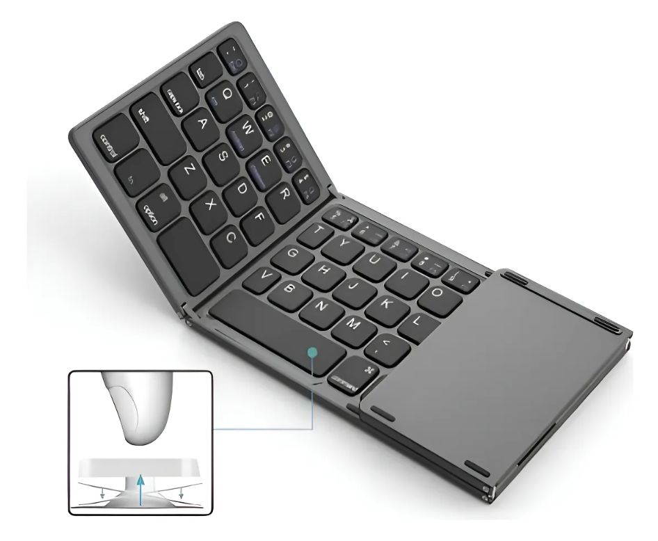 Mini Teclado Inalámbrico Portátil Plegable Con Ñ (español) Negro Español Latinoamérica