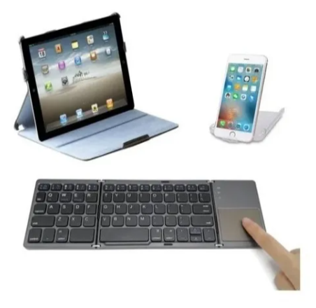 Mini Teclado Inalámbrico Portátil Plegable Con Ñ (español) Negro Español Latinoamérica