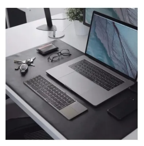 Mini Teclado Inalámbrico Portátil Plegable Con Ñ (español) Negro Español Latinoamérica