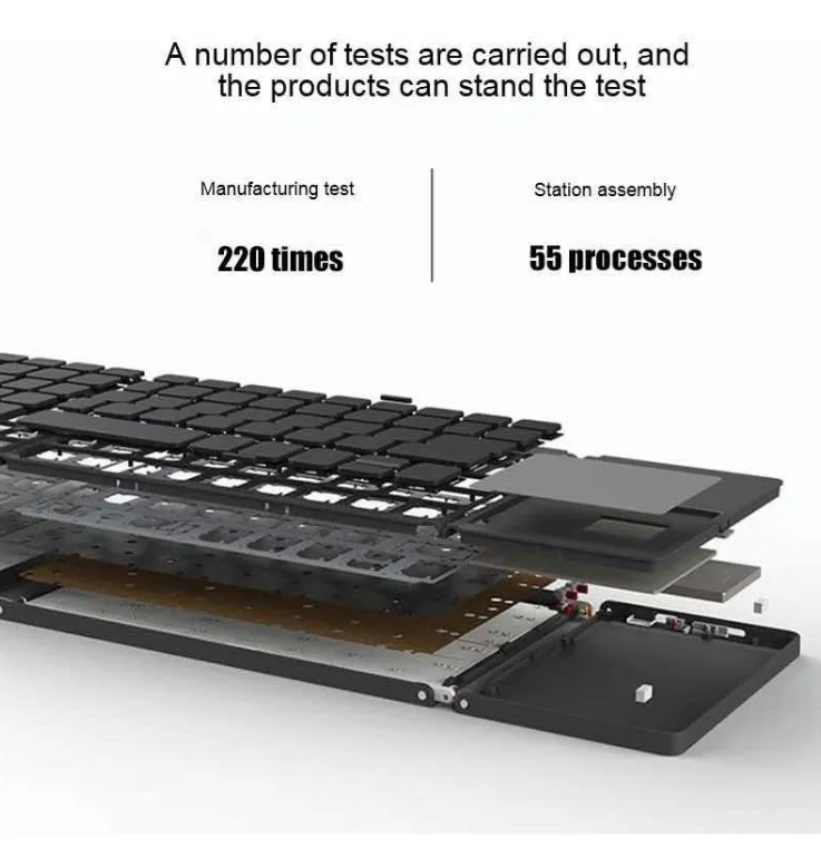 Mini Teclado Inalámbrico Portátil Plegable Con Ñ (español) Negro Español Latinoamérica