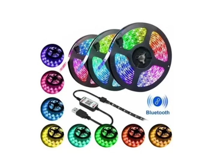 Cinta Tira Luz Led Control Rgb 5050 Bluetooth 2 Metros