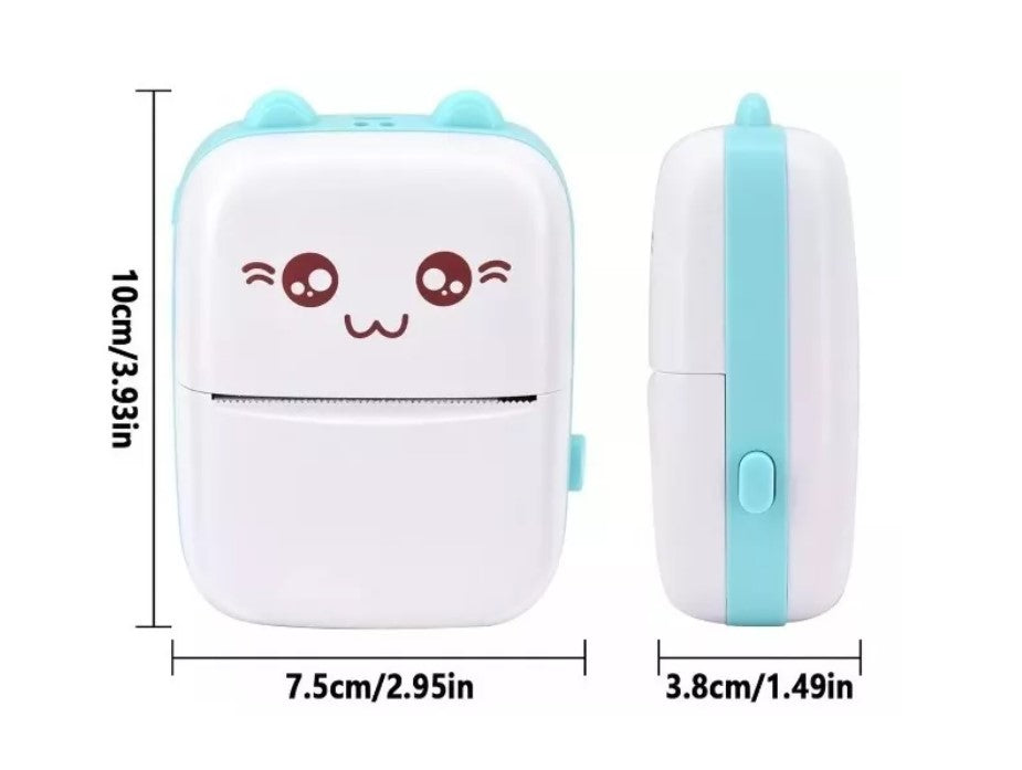 Mini Impresora Térmica Gatita Bluetooth 200dpi + 10 Rollos