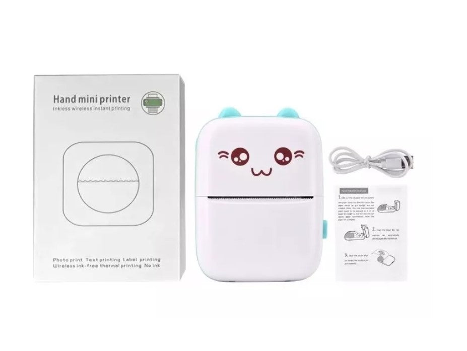 Mini Impresora Térmica Gatita Bluetooth 200dpi + 10 Rollos